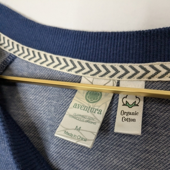 Adventura Medium Blue Organic Cotton Scoop Neck Pullover Sweater - Picture 4 of 10